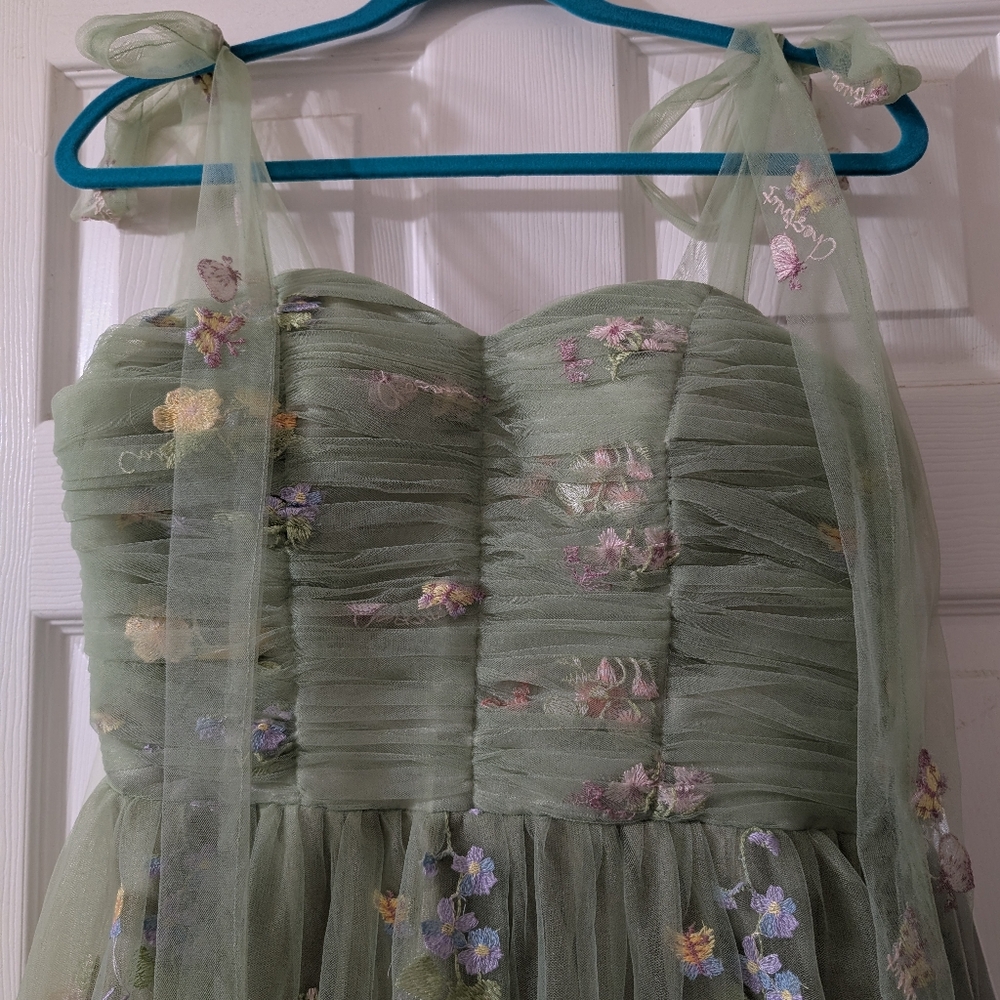Cicinia Elegant Straps A-line Floral Floor-length Dress